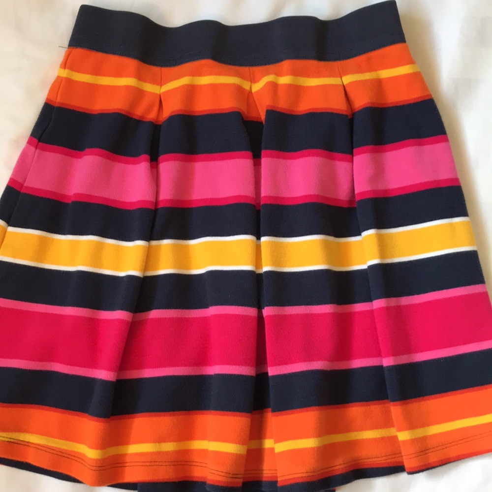 COPY - Land’s End bright multi striped pull on skirt